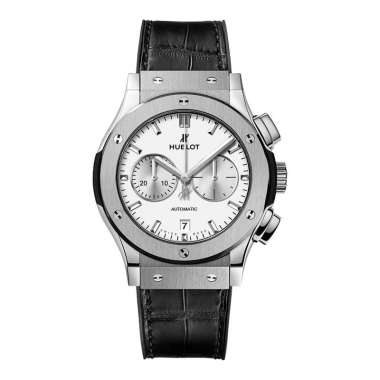 Jam Tangan Pria Hublot Classic Fusion 541.NX.2611.LR Chronograph Titanium Opalin Dial Black Alligato