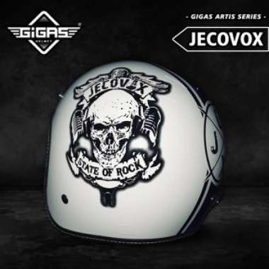 HELM MOTOR RETRO GIGAS x JECOVOX - PUTIH
