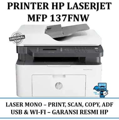 Printer Hp Mfp 137Fnw All In One Wifi Scan Copy F4 - Garansi