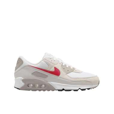 Sepatu Sneakers Nike Air Max 90 Men's Sneakers Shoes - White/University Red (DM0029-113) Original 46