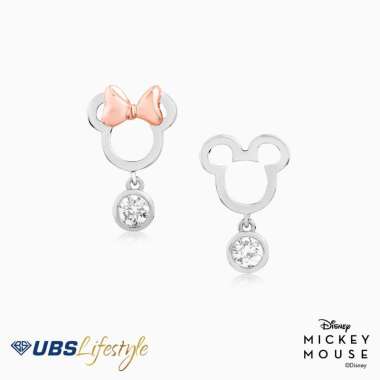 UBS Anting Emas Disney Mickey & Minnie Mouse - Cwy0021 - 17k White Gold