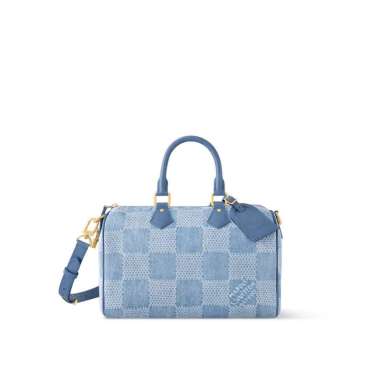 Louis Vuitton Tas Selempang N00203 Speedy 30 Bandoulière Sling Bag - Denim Blue