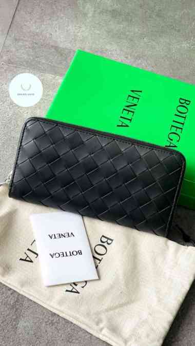 Bottega Veneta Long Zipper Wallet Black