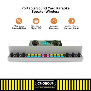 CRGROUP Portable Sound Card / Bluetooh Speaker - 2 Mic Karaoke Wireless Super Bass - Bluetooth Speak