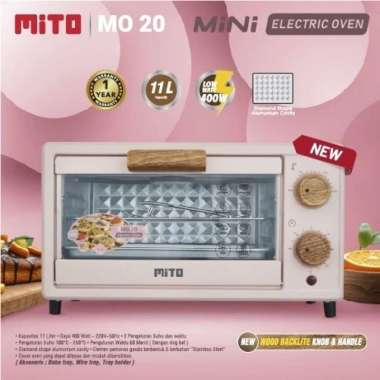 Mitochiba MO20 Oven Listrik Mini 11 Liter Pemanggang Kue MO20 Pink