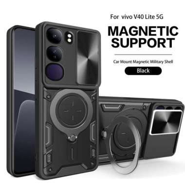 CASE VIVO V40 LITE 4G | 5G MAGNETIC CAMERA SLIDE 360 RING STAND SOFTCASE COVER CASING V40 LITE 5G