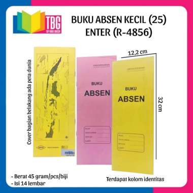 8 PCS BUKU ABSEN KECIL (25) ENTER / BUKU ABSEN SISWA / BUKU ABSENSI SEKOLAH (R-4856)