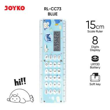 JOYKO Ruler Calculator Penggaris Kalkulator RL-CC73 Blue