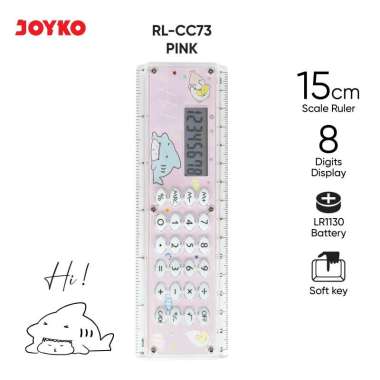 JOYKO Ruler Calculator Penggaris Kalkulator RL-CC73 Pink