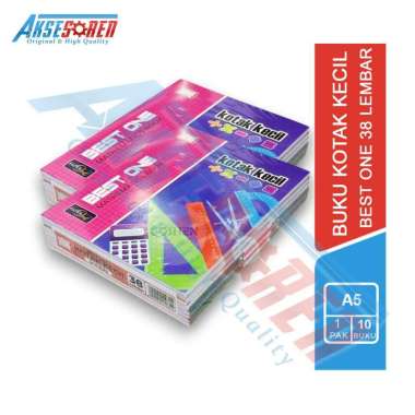 Aksesoren Buku Tulis Kotak Kecil Best One 1 Pack [38 Lembar/10 Buku] Write Book Strimin / Buku Matem