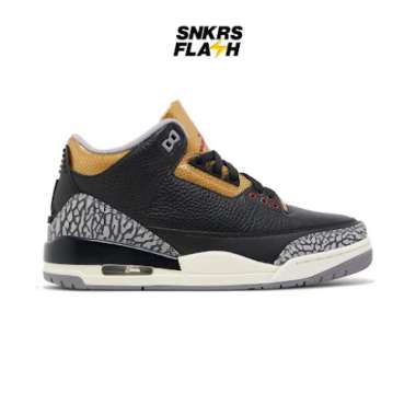 Sepatu Sneakers Wanita AIR JORDAN 3 RETRO BLACK CEMENT GOLD - CK9246067 38.5