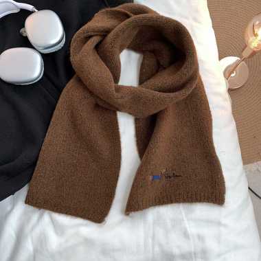 Syal Winter Unisex Pria Wanita Syal Leher Scar Lingkar Leher Cowo Cewe Kopi