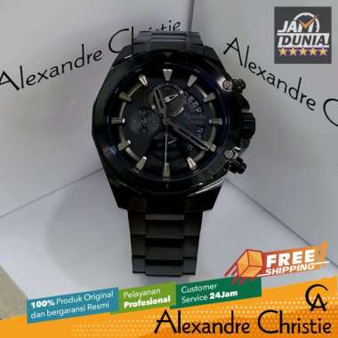 JAM TANGAN PRIA ALEXANDRE CHRISTIE CHRONO ORIGINAL STAINLES BLACK DIAL SILVER 6651 AC 6651 AC6651 AC