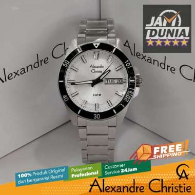 JAM TANGAN PRIA ALEXANDRE CHRISTIE ORIGINAL SILVER WHITE CASE BLACK 6683 AC 6683 AC6683 ACF6683 CT