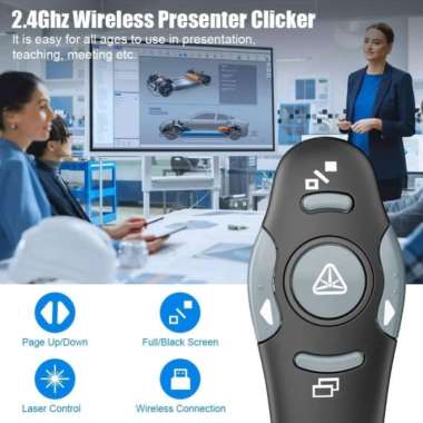 2.4GHz Wireless USB RED Laser Pointer Powerpoint Presentasi PPT Flip Pen Clicker Presenter with Red 