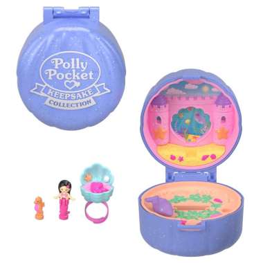 Polly Pocket Heritage Ring Keepsake Collection Box Mermaid Seashell JFC12 JCB24