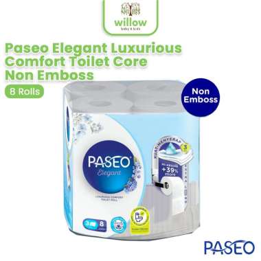 Tissue Toilet - Paseo Elegant Luxurious Comfort Toilet Core Non Emboss 8 Roll