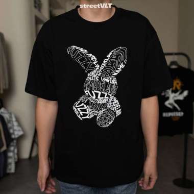 ADLV Lettering Rabbit Short Sleeve T-Shirt Acme De La Vie 1 Black