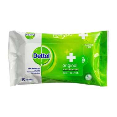 Dettol tisu basah original / sensitive isi 10 sheets original