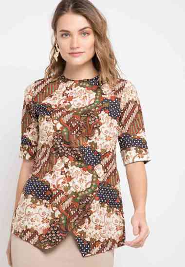Arjuna Weda Blouse Batik Sekar Jagad 18160049 - Biru M