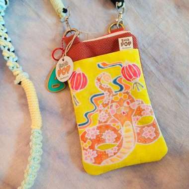 tas dompet selempang wanita Batik Pop Imlek Kuning