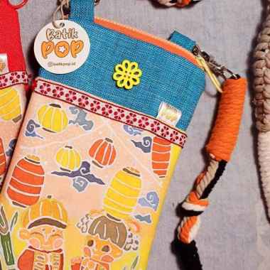tas dompet selempang wanita Batik Pop Imlek Biru Muda