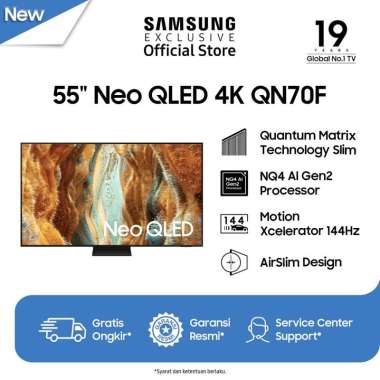Samsung Smart TV 55" Neo QLED 4K QN70F | Motion Xcelerator 144Hz | AirSlim Design | QA55QN70FAKXXD