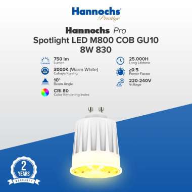 Hannochs Lampu Downlight LED Spotlight LED M800 COB GU10 Pro 8W 830