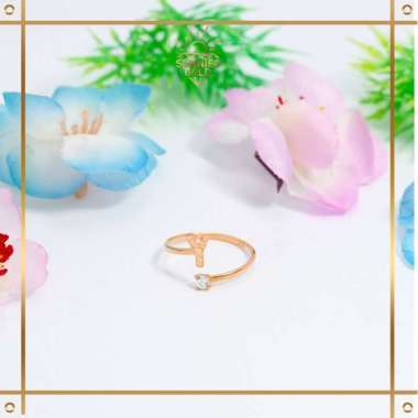 CINCIN EMAS HURUF ADJUSTABLE EMAS ASLI EMAS MUDA KADAR 8K/375 CINCIN HURUF Y & Z KODE CWK 522 - CWK