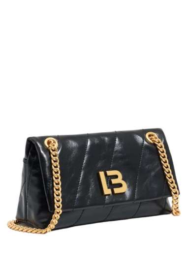 Small Black Leather Bag Flap