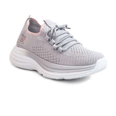 Dr. Kevin Sepatu Olahraga Sport Wanita Sneakers Rajut Tali 589-093 Abu-abu 38