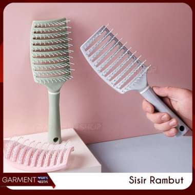 Sisir Rambut Hair Dryer Jumbo Long Hair Comb Style Salon Brush Blow Sisir Keriting Anti Kusut MERAH 