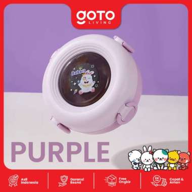 Goto Koro Lunch Box Stainless Tempat Makan Anak Bulat Karakter Lucu PP PURPLE