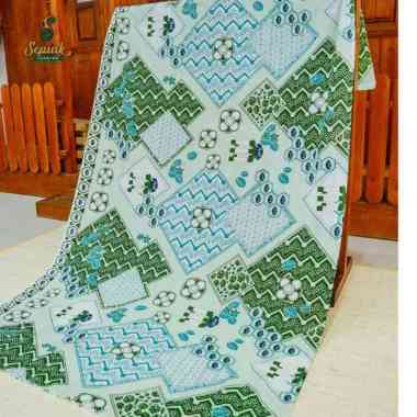 SEPIAK BELITONG KAIN BATIK CETAK MOTIF BATU SATAM KAIN PREMIUM BATIK KEKINIAN Hijau