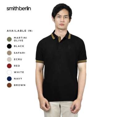 Smith Berlin Kaos Polo Pria Lengan Pendek Pierre Slim Fit Katun Premium Kaos Polo Kerah Motif Nyaman