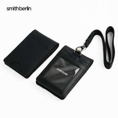 Smith Berlin Lanyard Pria Lewis Black Hanging Wallet Dompet Gantung Black