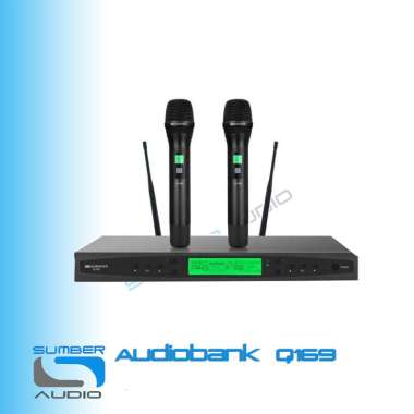 Mic Wireless Audiobank Q169 Karaoke 2 Channels Q-169 Microphone