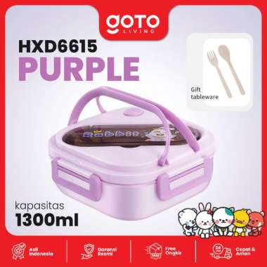 Goto Yummy Kotak Bento Lunch Box Tempat Makan Anak Sekolah Lucu HXD6615 PURPLE