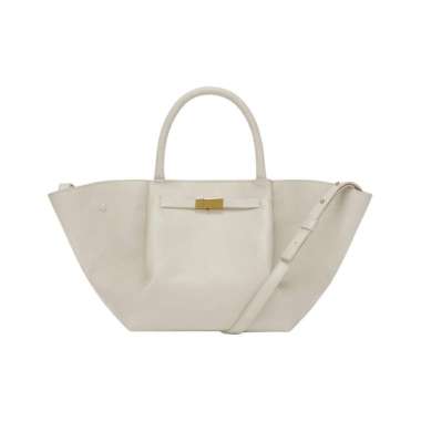DeMellier The Midi New York Tote Bag Off-White Grained White