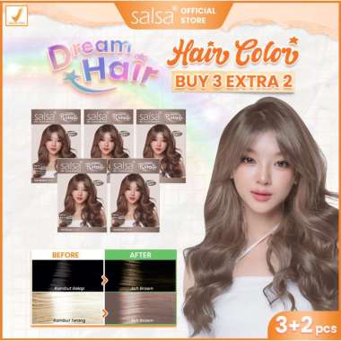[BUY 4 GET 5] SALSA Dream Hair Color - Cat Pewarna Rambut Permanen Tahan Lama dan Terlihat Alami Seh
