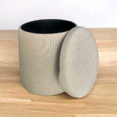 Sofa Pouffe Storage Mini Stool Fabric Kotak Penyimpanan