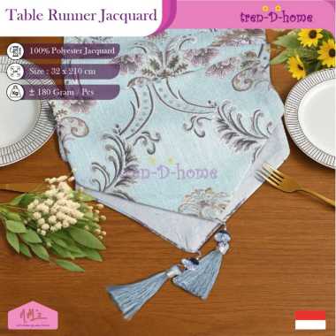 Tren-D-home taplak meja makan table runner panjang 32 cm x 210 cm buffet motif jacquard anyaman aest
