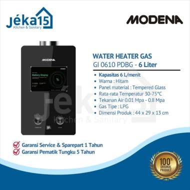 MODENA GI 0610 PDBG Water Heater Gas - Pemanas Air Mandi 6 L