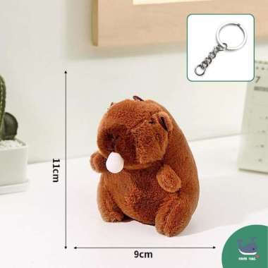 MAMA SING Capybara - Gantungan Kunci Boneka Capybara Bulu Halus Lucu Unik Bubble