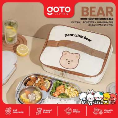 Goto Teddy Tas Bekal Alumunium Anti Tumpah Lunch Bag Lucu Fit To Box BEAR