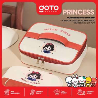 Goto Teddy Tas Bekal Alumunium Anti Tumpah Lunch Bag Lucu Fit To Box PRINCESS
