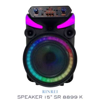Speaker Portable Bluetooth Mic Wireless 15 Inch Rinrei SR 8899K