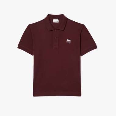 Kaos Pria Lacoste Classic Fit Signature Print L.12.12 Polo Shirt - Red (LACPH2723-Red) Original S