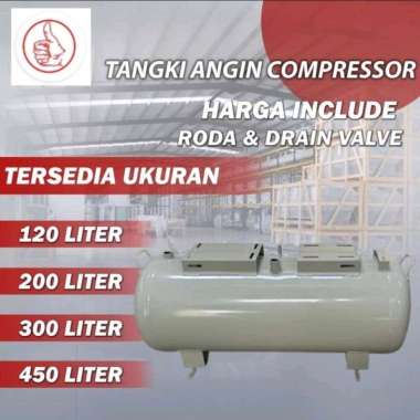 Tangki angin Kompresor Horizontal RJC Air Tank Tabung kompresor Udara Air Receiver Tank - 120 Liter