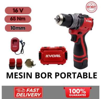 Mesin Bor Charge 2Baterai Cordless Drill Brushless Mesin Bor Cas 16volt Multifungsi - KY-1601